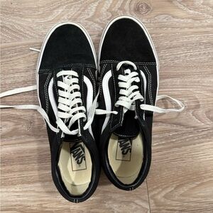 Vans Classic Black and White Lace-Up Shoes